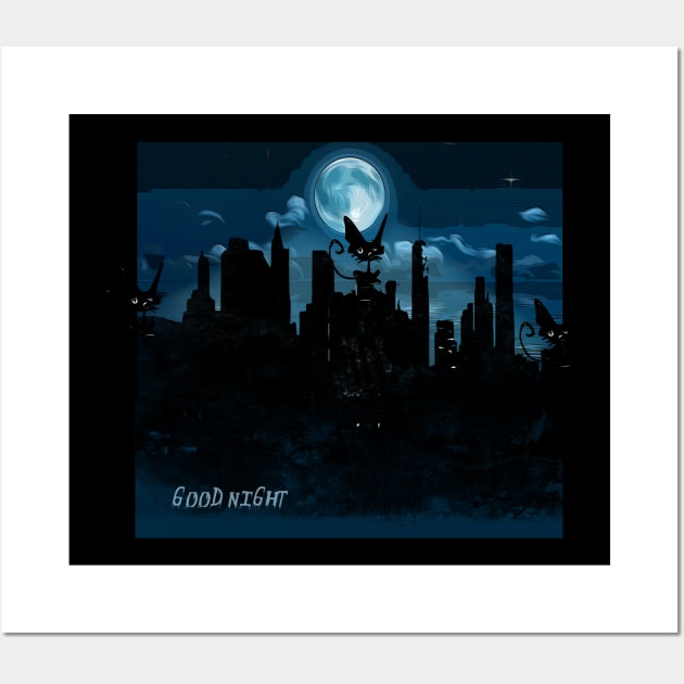 cats in night Wall Art by ElArrogante